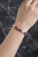 Pembe Kuvars, Ametist ve Hematit Doğal Taş Bileklik – Unisex Şık Tasarım