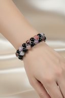 Renkli Turmalin 8mm Çift Sıra Makrome Doğal Taş Bileklik