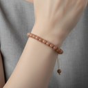 Güneş Taşı 6 mm Merdiven Kapama Doğal Taş Bileklik – El İşçiliği