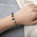 Yengeç Burcu Doğal Taş Bileklik – Ametist, Ay Taşı, Golden Obsidyen, Kan Taşı, Kaplan Gözü, Pembe Kuvars ve Yeşil Aventurin