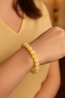 Kalsit Doğal Taş Bileklik – 8 mm Küre Kesim