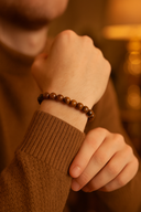 Kaplan Gözü Doğal Taş Bileklik – 6 mm Küre Kesim