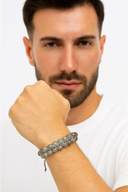 Labradorit 8 mm Çift Sıra Makrome Doğal Taş Bileklik