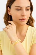 Aragonit 8 mm Çift Sıra Makrome Doğal Taş Bileklik