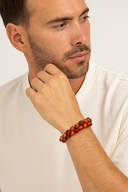 Madagaskar Akiği 8 mm Çift Sıra Makrome Doğal Taş Bileklik