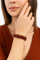 Madagaskar Akiği 8 mm Çift Sıra Makrome Doğal Taş Bileklik