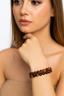 Kahve Göz Akik 8 mm Çift Sıra Makrome Doğal Taş Bileklik