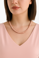 Rodokrozit 6 mm Dizi Doğal Taş Kolye