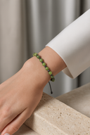 Yeşim & Hematit Doğal Taş Makrome Örme Bileklik – 4 mm | | Özel Üretim