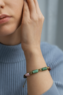 Yengeç Burcu Doğal Taş Makrome Örme Bileklik | | Özel Üretim