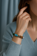 Boğa Burcu Doğal Taş Makrome Örme Bileklik | | Özel Üretim