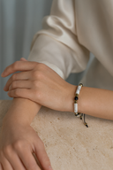 Havlit, Obsidyen & Hematit Doğal Taş Makrome Örme Ayarlanabilir Bileklik | | Özel Üretim