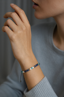 Turkuaz, Sodalit, Havlit & Hematit Doğal Taş Makrome Örme Ayarlanabilir Bileklik | | Özel Üretim