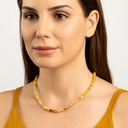 Sarı Opal 6 mm Dizi Doğal Taş Kolye