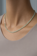 Amazonit Doğal Taş Kolye – 3-4 mm Fasetli Kesim | | Özel Üretim