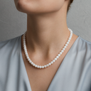 Ay Taşı Doğal Taş Dizi Kolye – 6 mm | | Özel Üretim