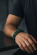 İspanyol Varisit 8 mm Çift Sıra Makrome Doğal Taş Bileklik