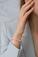 Pembe Kuvars 8 mm Doğal Taş Bileklik