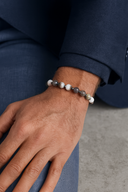 Kahve Göz Akik & Hematit Doğal Taş Bileklik – Özel Üretim