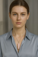 Pembe Kuvars Doğal Taş Tel Sarmalı Kolye