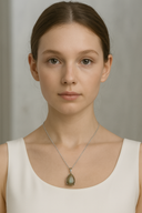 Labradorit Doğal Taş 925 Ayar Gümüş Kolye