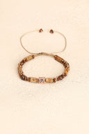 Jasper, Bronzit & Hematit Doğal Taş Makrome Bileklik | | Özel Üretim