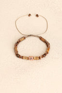 Jasper, Bronzit & Hematit Doğal Taş Makrome Bileklik | | Özel Üretim