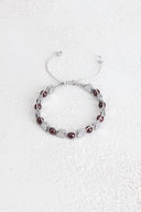 Garnet & Hematit Doğal Taş Makrome Bileklik