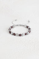 Garnet & Hematit Doğal Taş Makrome Bileklik