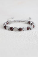 Garnet & Hematit Doğal Taş Makrome Bileklik