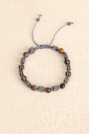 Hematit & Kaplan Gözü Doğal Taş Makrome Bileklik