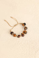 Kaplan Gözü Doğal Taş Makrome Bileklik