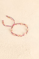 Pembe Kuvars Doğal Taş Makrome Bileklik