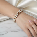 Sedef 4 mm Çift Sıra Doğal Taş Makrome Bileklik – Unisex El İşçiliği