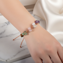 Yengeç Burcu Bileklik Ametist, Ay Taşı, Kalsedon, Kaplan Gözü, Krizopras, Pembe Kuvars, Yeşil Aventurin