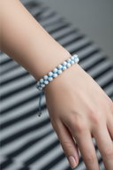 Mavi Akik 8mm Çift Sıra Makrome Doğal Taş Bileklik