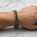 Zebercet & Hematit Doğal Taş Erkek Makrome Bileklik – Özel Tasarım