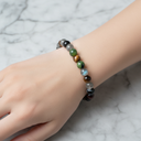 Akrep Burcu Doğal Taş Bileklik – Granat Lal, Golden Obsidyen, Kaplan Gözü, Labradorit & Yeşim