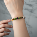 Kız Öğrenci Doğal Taş Bileklik – Havlit, Pembe Kuvars, Labradorit, Lapis Lazuli, Kalsit, Yeşim, Dumanlı Kuvars, Sodalit & Kaplan Gözü – Özel Tasarım