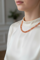 Yemen Akiği 6 mm Düğümlü Doğal Taş Kolye – Unisex El İşçiliği