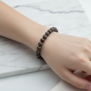 Riyolit 8 mm Merdiven Kapama Doğal Taş Bileklik – El İşçiliği