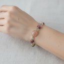 Labradorit, Renkli Turmalin, Güneş Taşı & Pembe Opal Doğal Taş Bileklik – Özel Tasarım