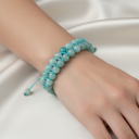 Amazonit 8mm Çift Sıra Makrome Doğal Taş Bileklik