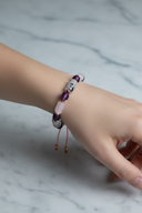 Ametist, Ay Taşı ve Pembe Kuvars Doğal Taş Bileklik – Unisex Şık Tasarım