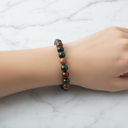 Kan Taşı 8 mm Merdiven Kapama Doğal Taş Bileklik – El İşçiliği