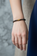 Kaplan Gözü, Dumanlı Kuvars ve Hematit Doğal Taş Bileklik – Unisex Şık Tasarım