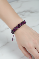 Ametist 8mm Çift Sıra Makrome Doğal Taş Bileklik