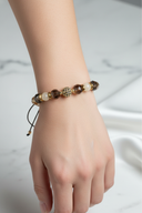 Dumanlı Kuvars, Sitrin ve Hematit Doğal Taş Bileklik – Unisex Şık Tasarım