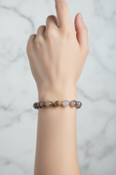 Botswana Akik Doğal Taş Bileklik – Zirkon Aparatlı, Unisex Şık Tasarım