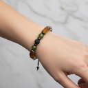 Zebercet, Sitrin, Hematit Doğal Taş Makrome Bileklik